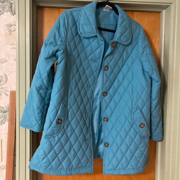 Blair Turquoise Quilted Jacket Coat Size Medium - Picture 1 of 4